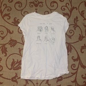 “strike a pose” white tshirt